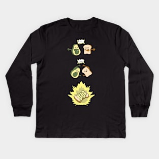 Avocado Toast Funny Cute Vegan Graphic Gift Fun Meme Image Kids Long Sleeve T-Shirt